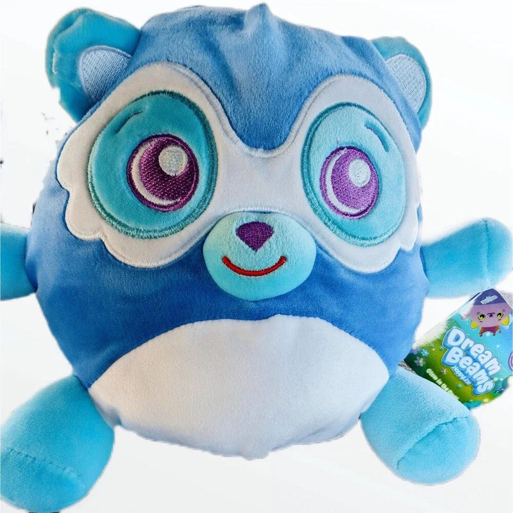 Raccoon Glow Plush Kid's Squishy Stuffy Comfort Hugs Dream Beams Blue Animal Toy